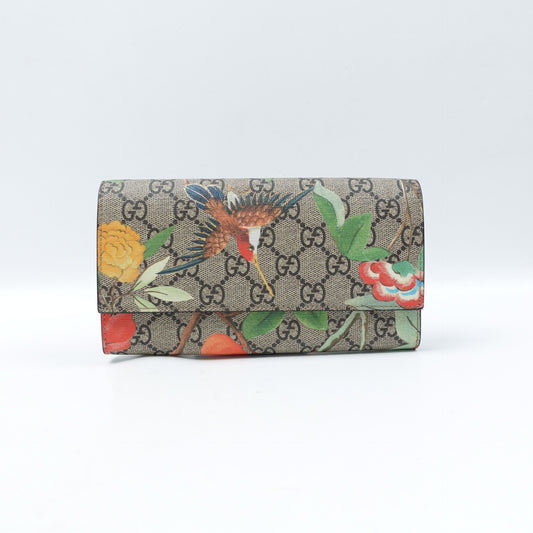 Pre-owned Gucci Brown Coated Canvas Long Wallet