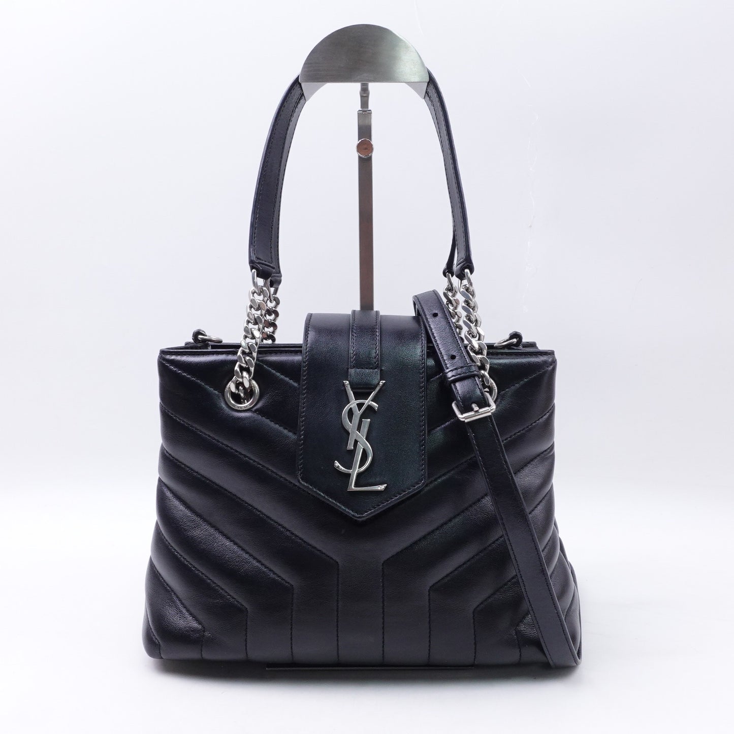 Pre-owned Saint Laurent Loulou Black Calfskin Shoulder Bag