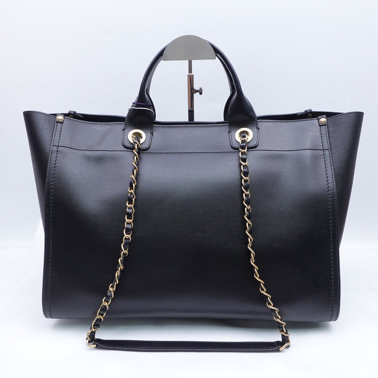 Pre-owned Chanel DeauVille Black Calfskin Tote Bag