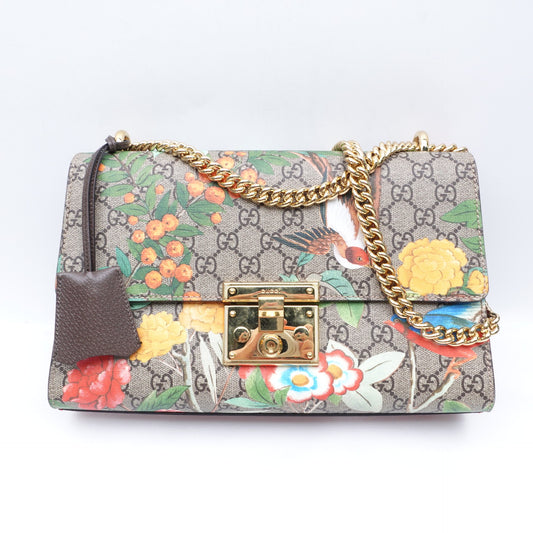 Pre-owned Gucci Padlock Multicolor Coated Canvas Shoulder Bag