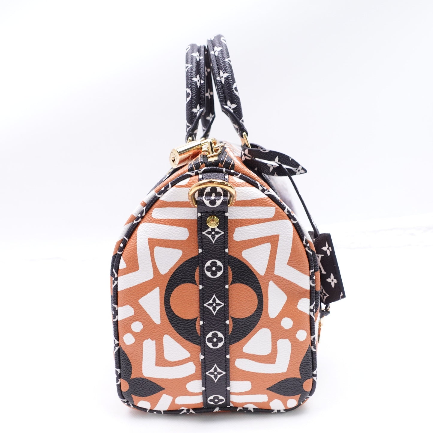 Pre-owned Louis Vuitton Speedy 25 White&Brown Coated Canvas Shoulder Bag