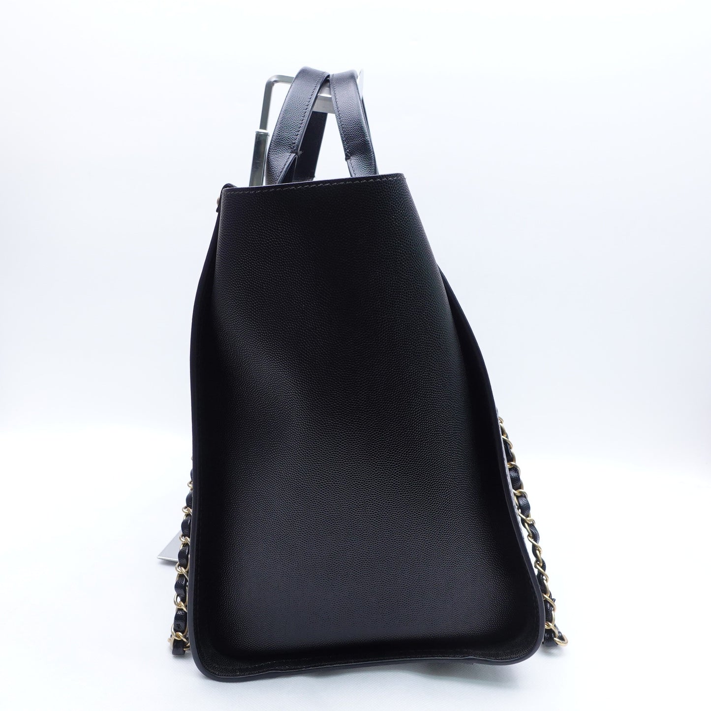 Pre-owned Chanel DeauVille Black Calfskin Tote Bag
