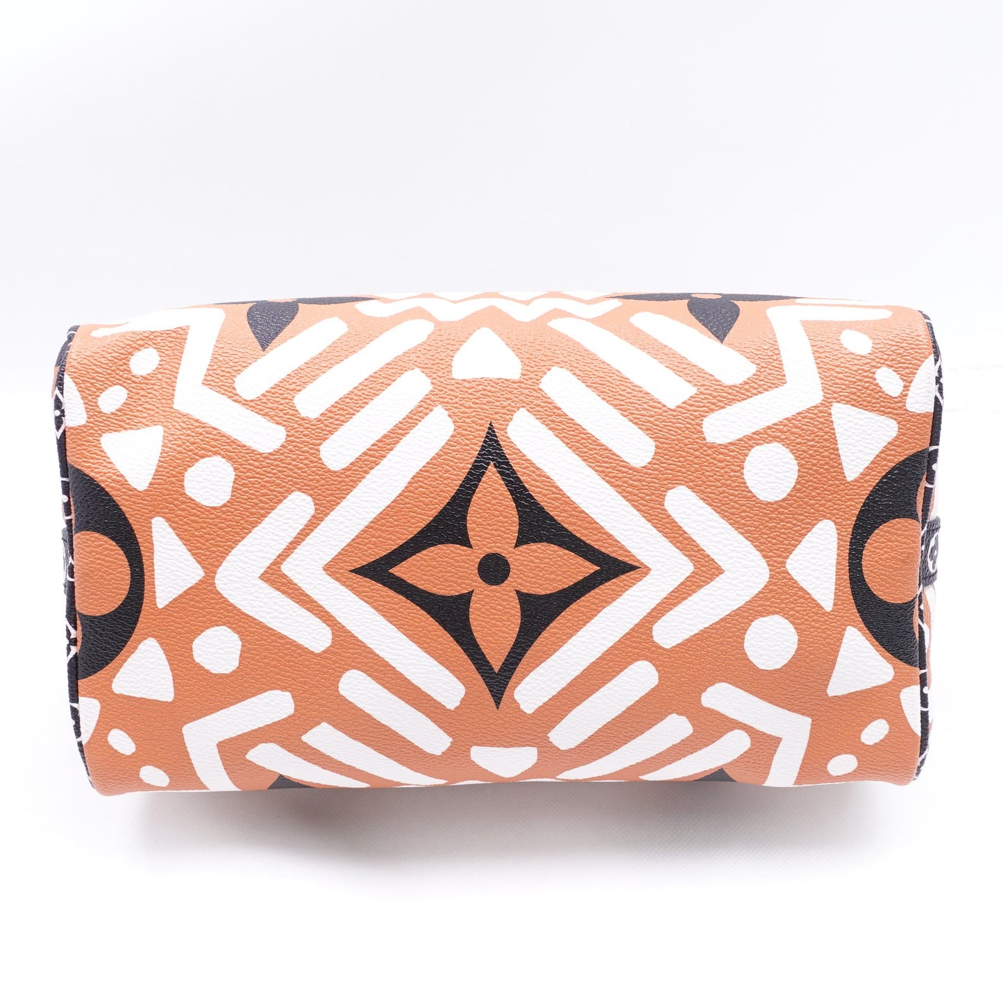 Pre-owned Louis Vuitton Speedy 25 White&Brown Coated Canvas Shoulder Bag