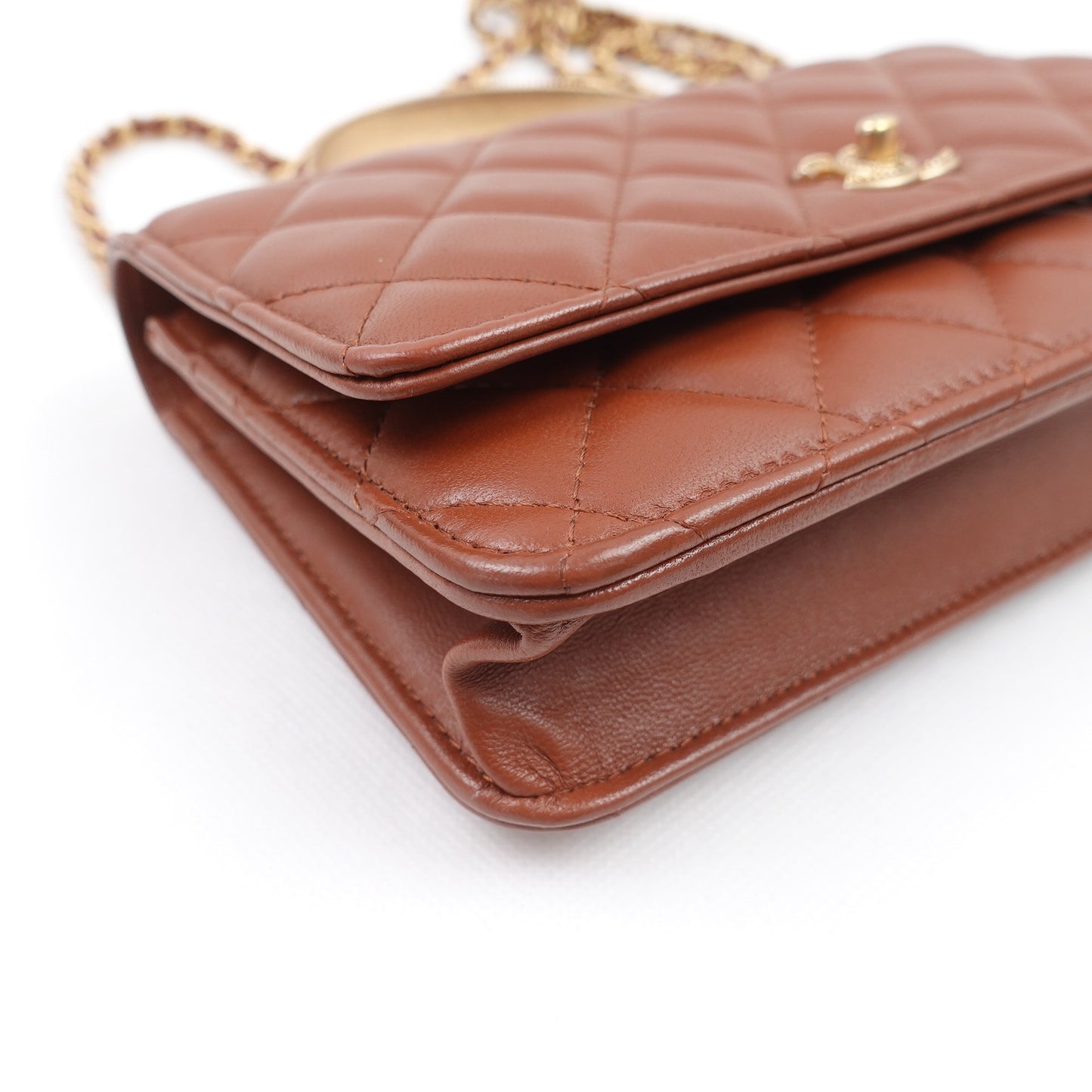 Pre-owned Chanel Brown Lambskin Shoulder Bag