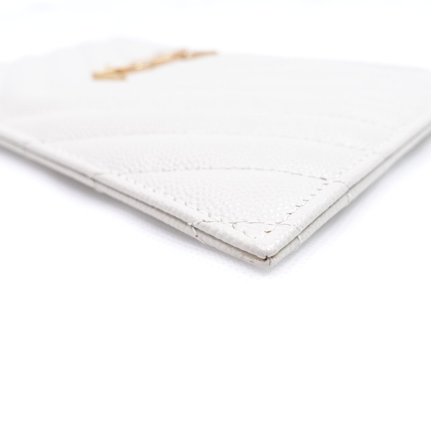 Pre-Owned Yves Saint Laurent Le Monogram Me White Calfskin Zippy Wallet T10300899