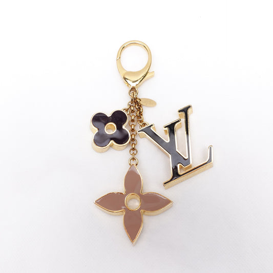 Pre-owned Louis Vuitton Fleur De Monogram Black Metal Bag Charm
