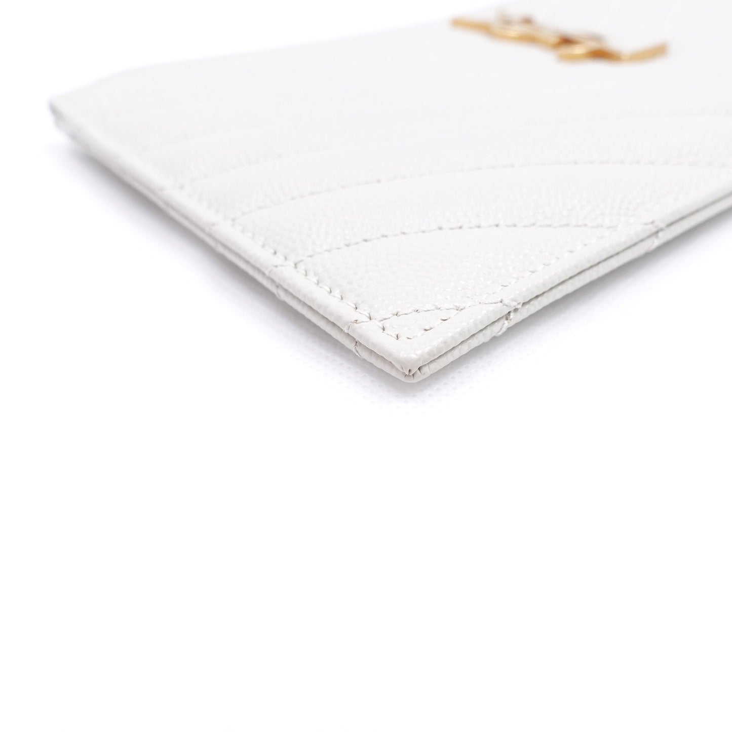 Pre-Owned Yves Saint Laurent Le Monogram Me White Calfskin Zippy Wallet T10300899