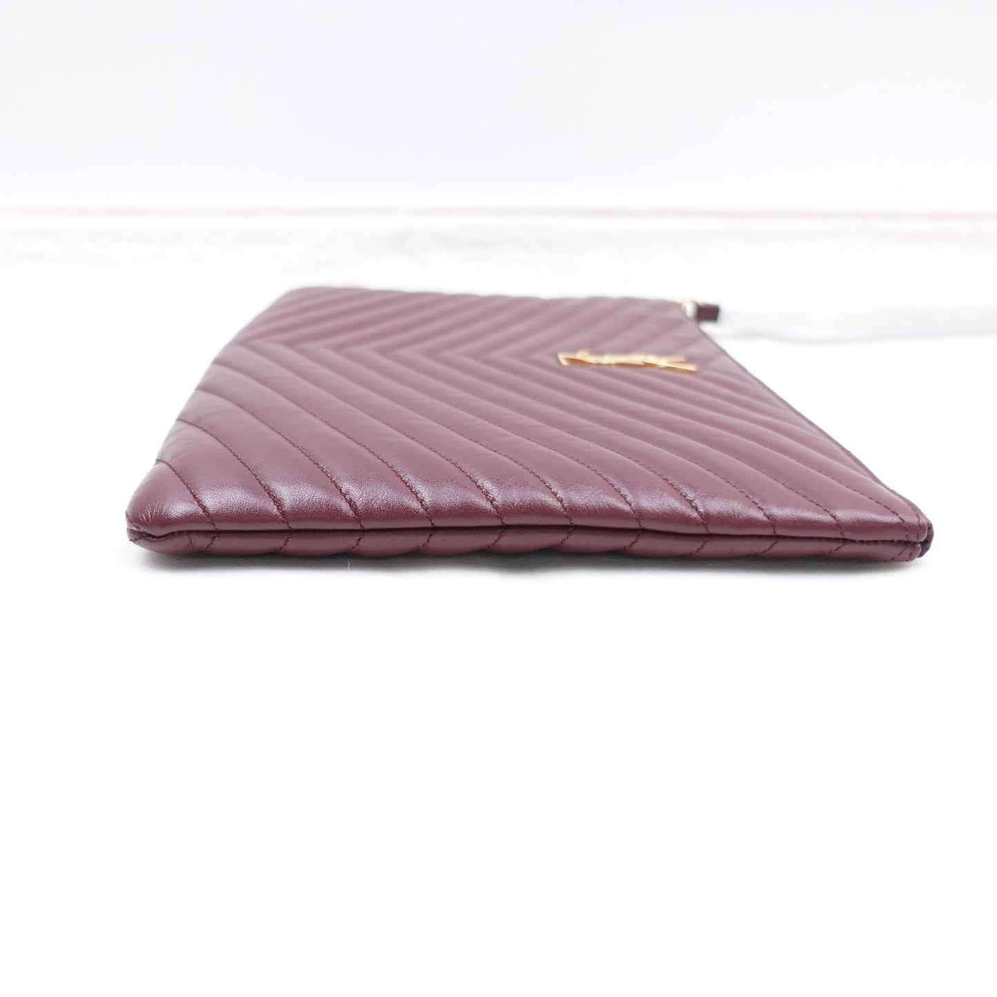 Pre-owned Saint Laurent Le Cassandre Red Calfskin Clutch