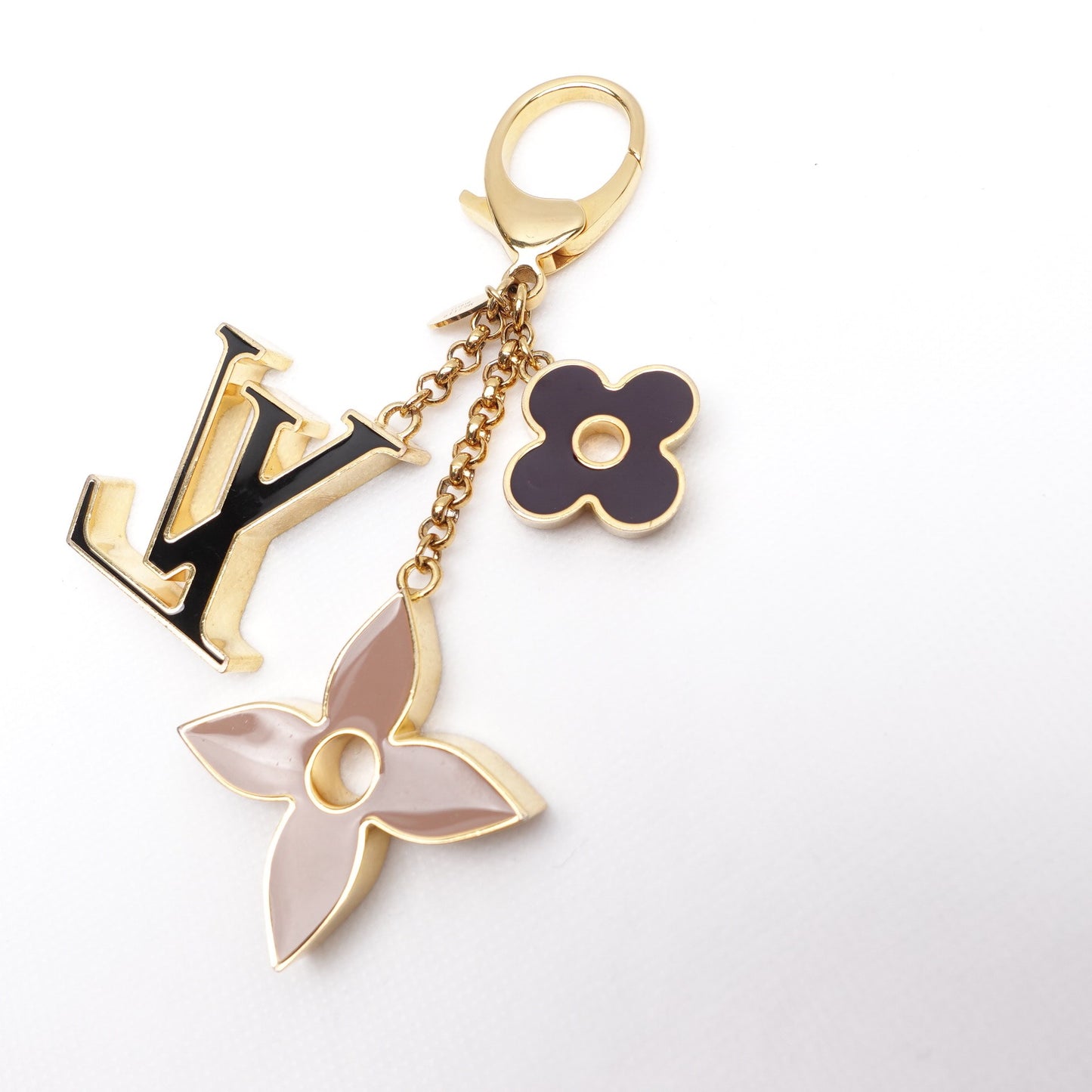 Pre-owned Louis Vuitton Fleur De Monogram Black Metal Bag Charm