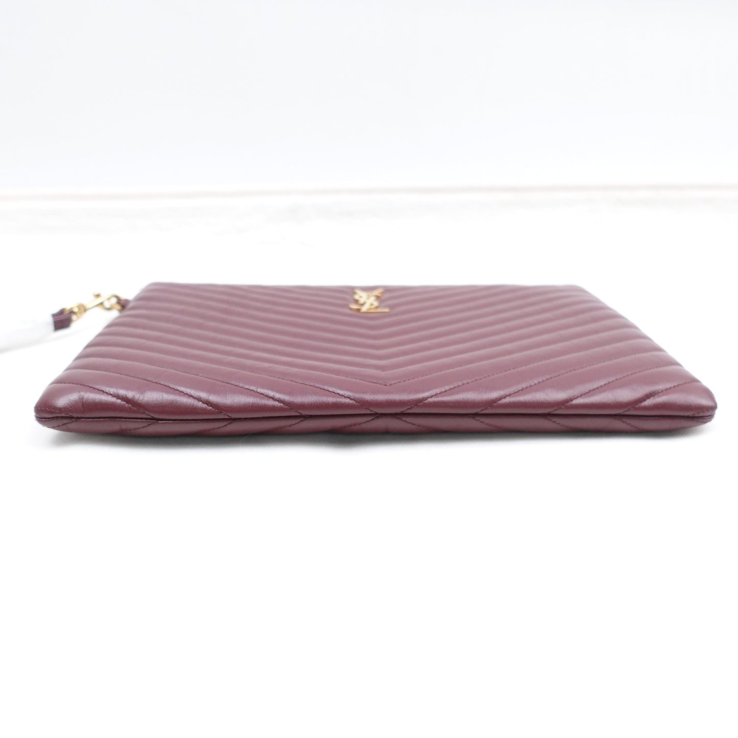 Pre-owned Saint Laurent Le Cassandre Red Calfskin Clutch