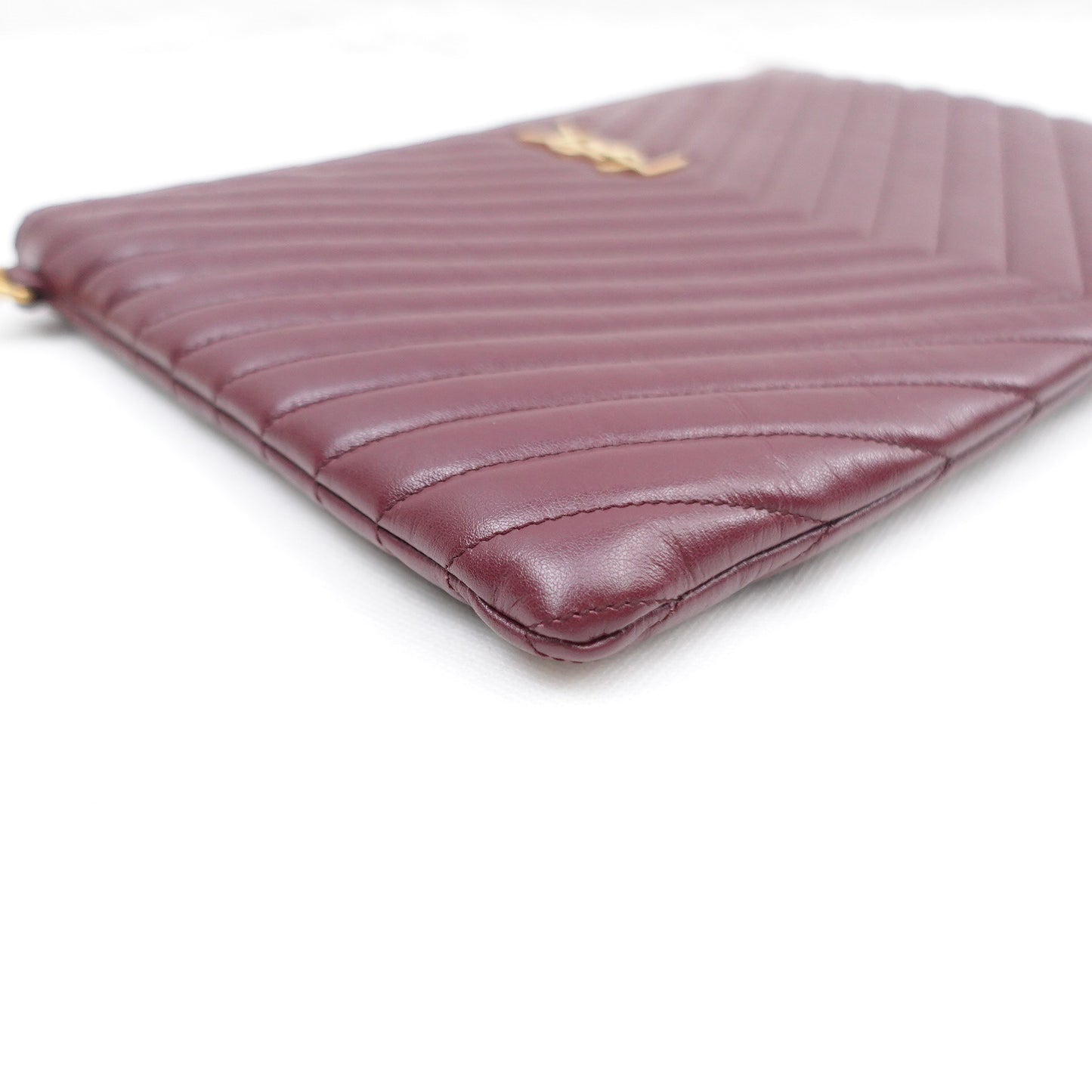 Pre-owned Saint Laurent Le Cassandre Red Calfskin Clutch