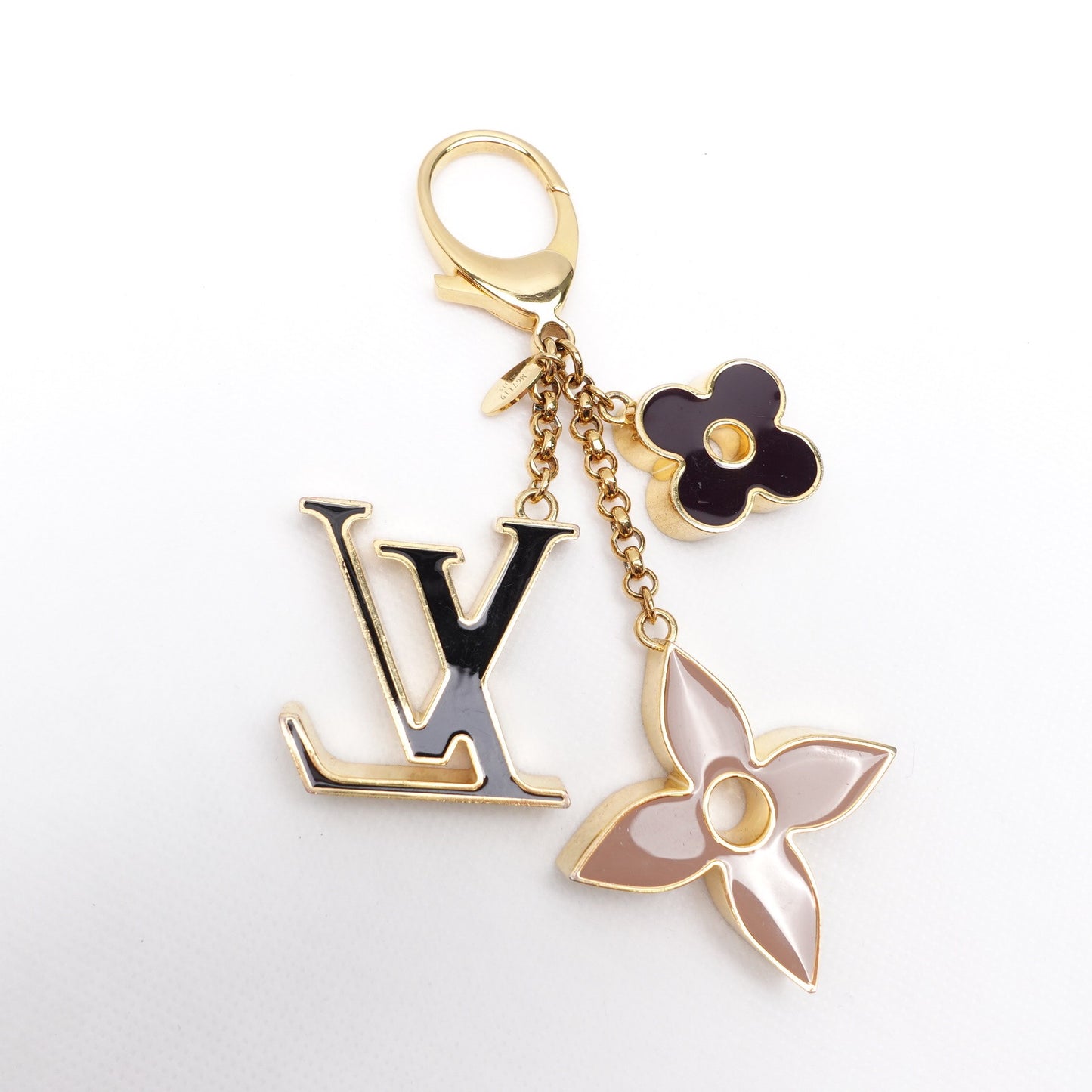 Pre-owned Louis Vuitton Fleur De Monogram Black Metal Bag Charm
