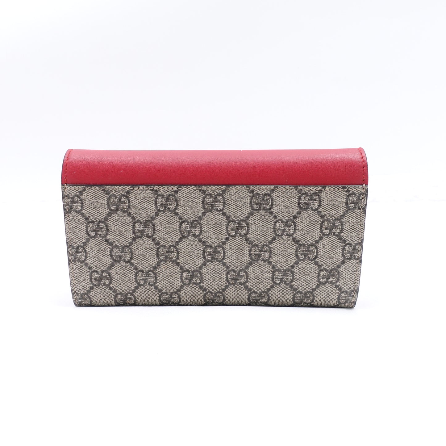 Pre-owned Gucci Padlock WOC Monogram&Red Coated Canvas&Calfskin Shoulder Bag