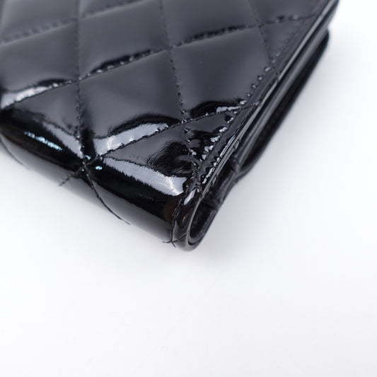 Pre-owned Chanel Black Patent Wallet T10240544