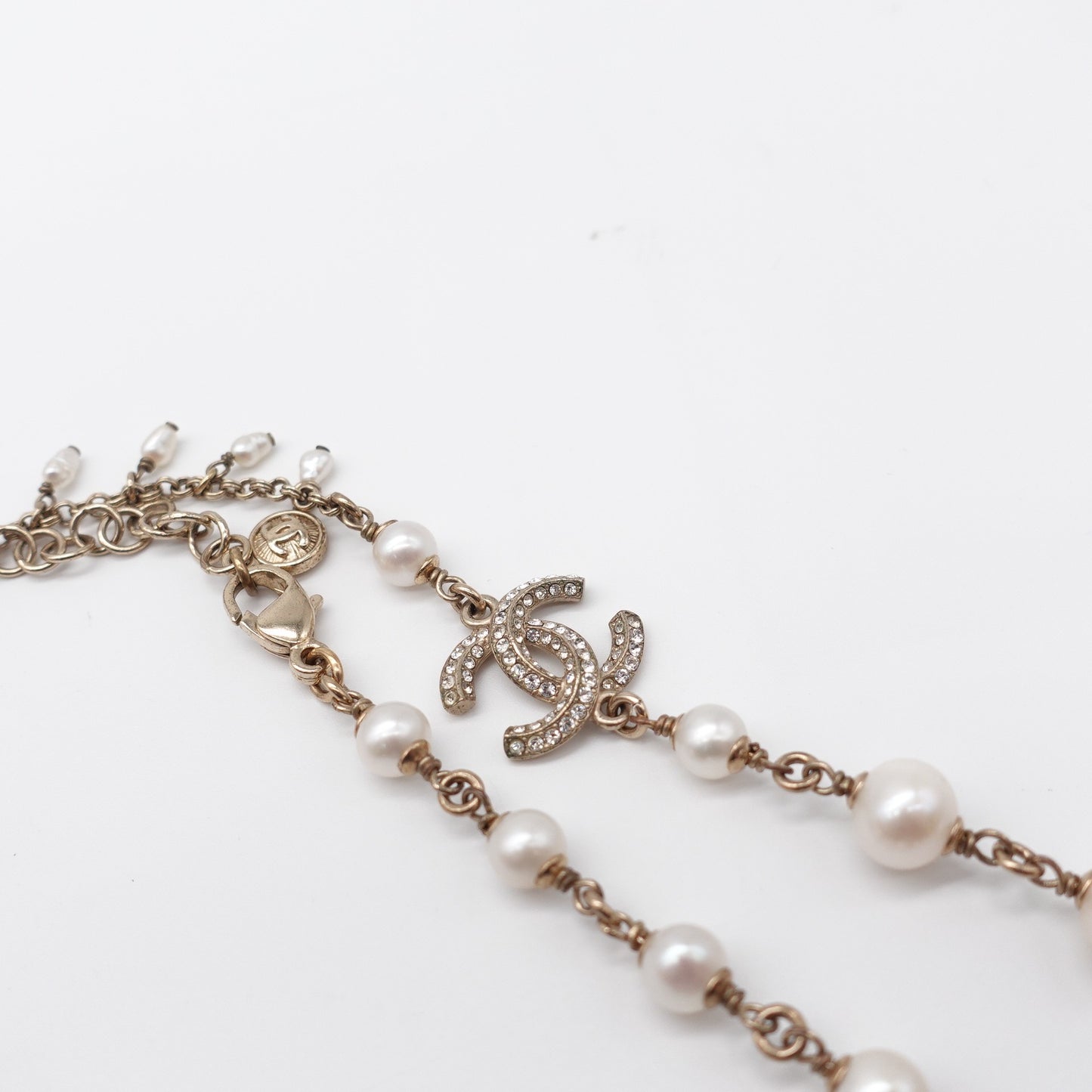 Pre-owned Chanel Gold Pearl&Metal Necklace
