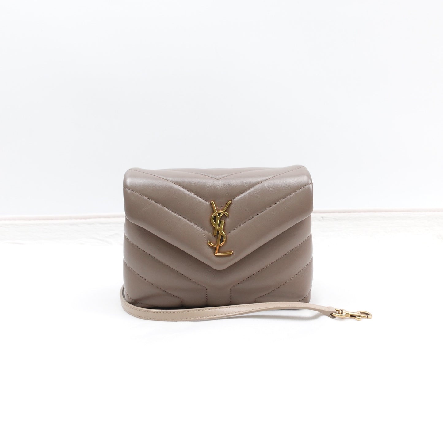 Pre-owned Saint Laurent Loulou Toy Milktea Calfskin Shoulder Bag