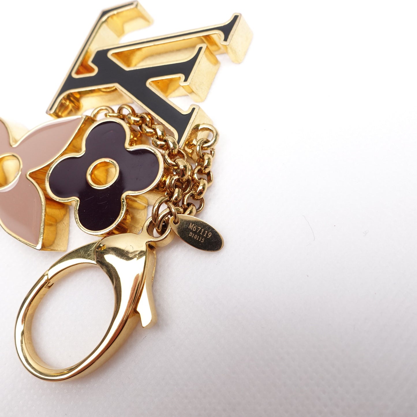 Pre-owned Louis Vuitton Fleur De Monogram Black Metal Bag Charm