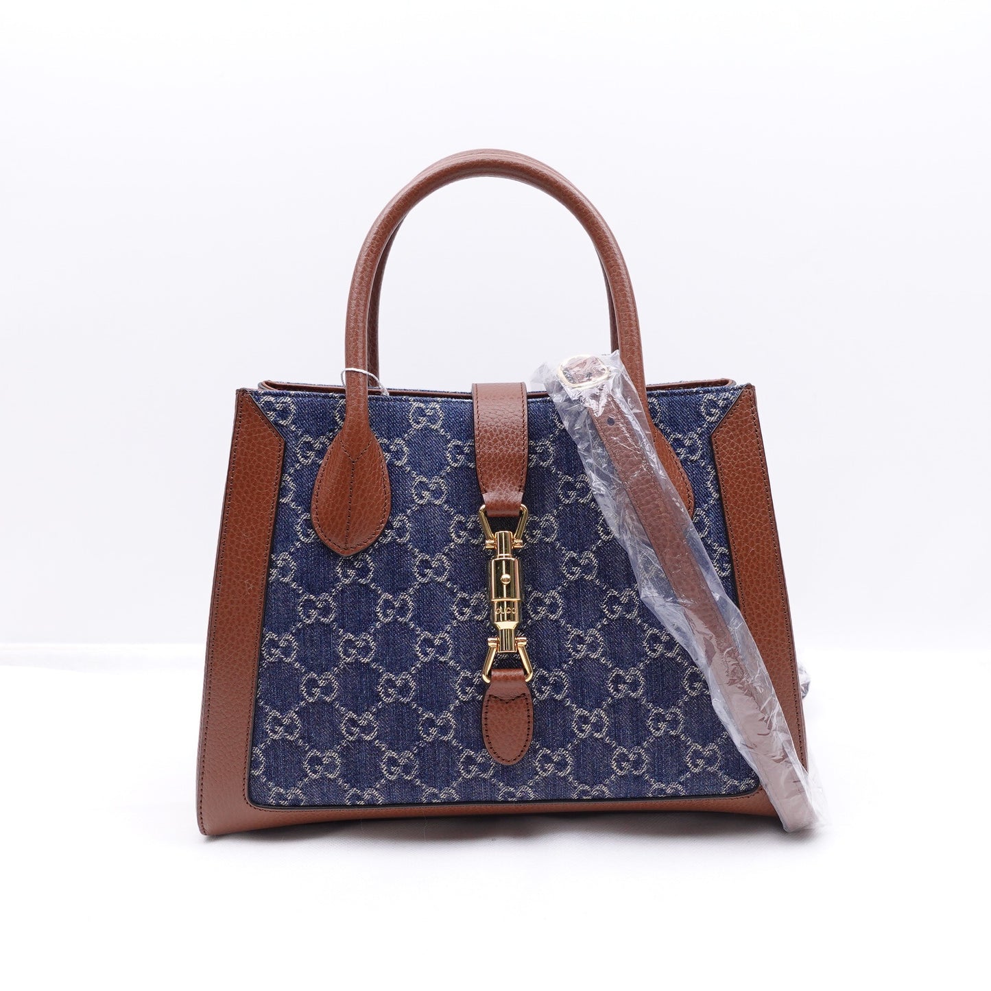Pre-owned Gucci Jackie 1961 Blue Denim Shoulder Bag