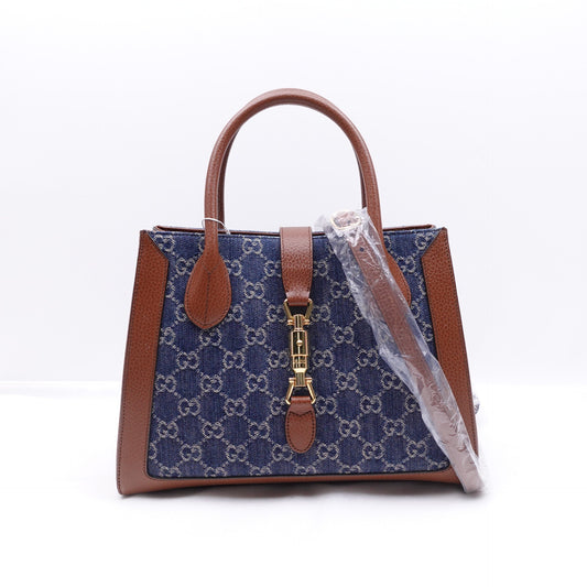 Pre-owned Gucci Jackie 1961 Blue Denim Shoulder Bag