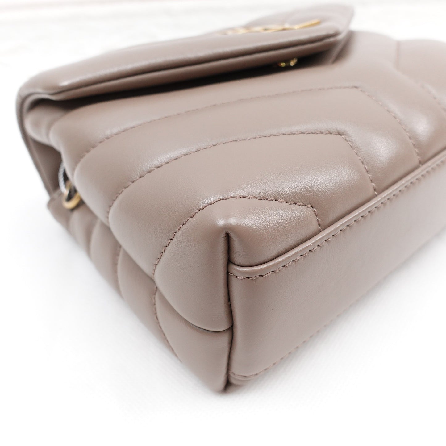 Pre-owned Saint Laurent Loulou Toy Milktea Calfskin Shoulder Bag