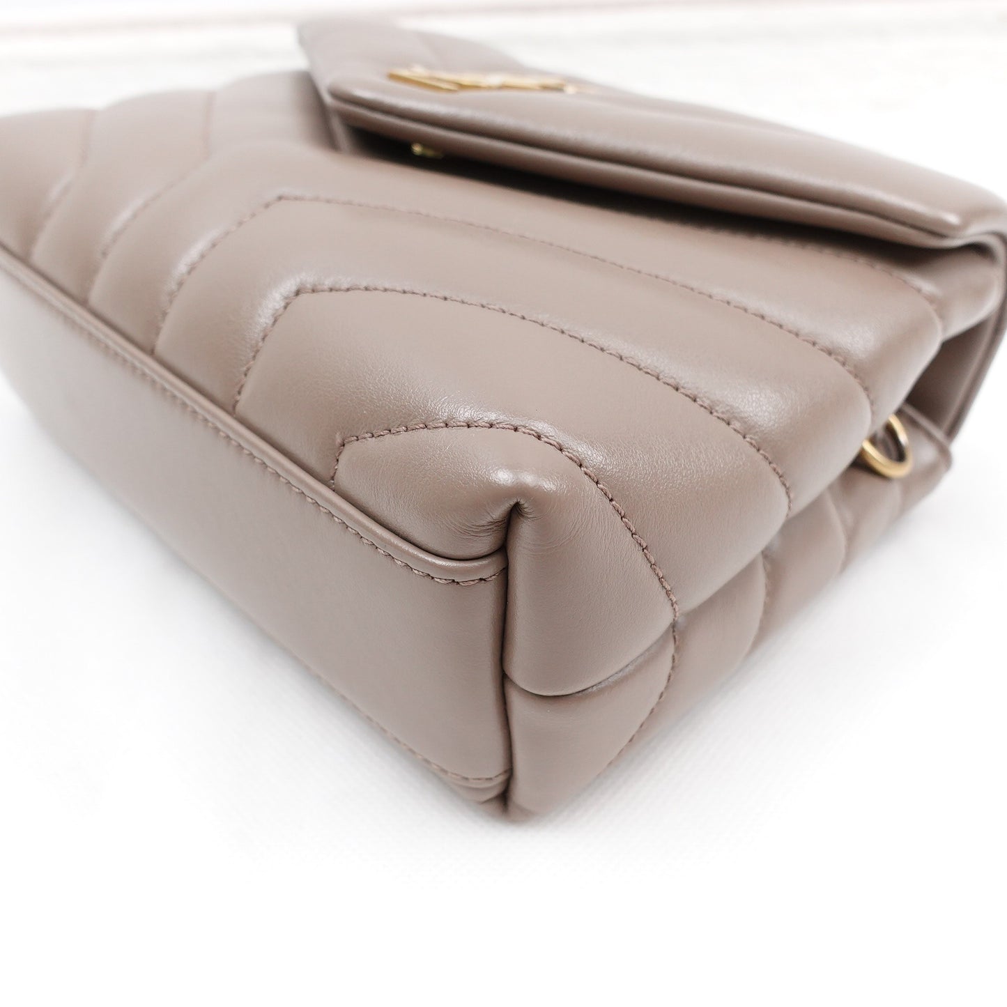 Pre-owned Saint Laurent Loulou Toy Milktea Calfskin Shoulder Bag