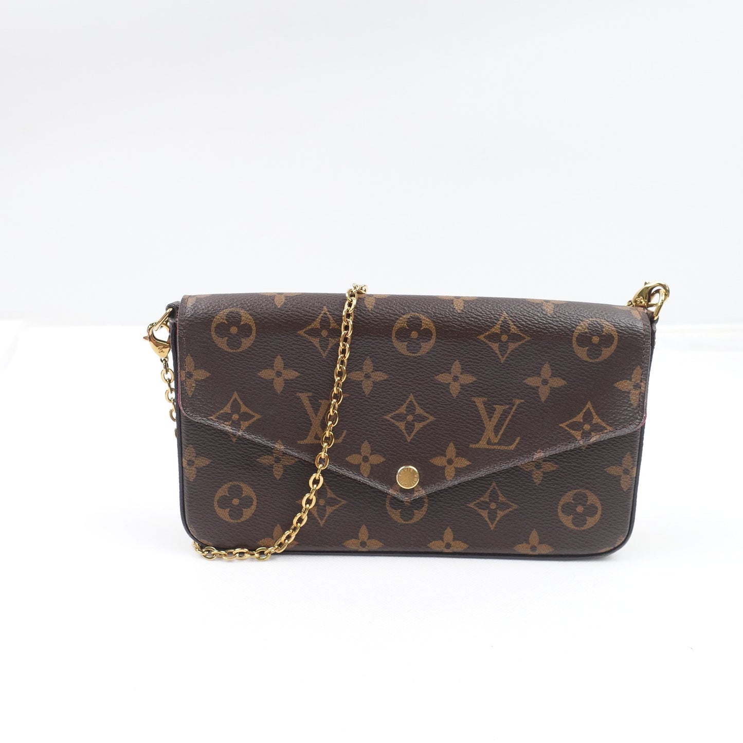 Pre-owned Louis Vuitton Pochette Felicie Monogram Coated Canvas Shoulder Bag T10317185