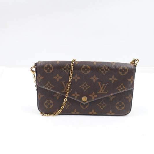 Pre-owned Louis Vuitton Pochette Felicie Monogram Coated Canvas Shoulder Bag T10317185