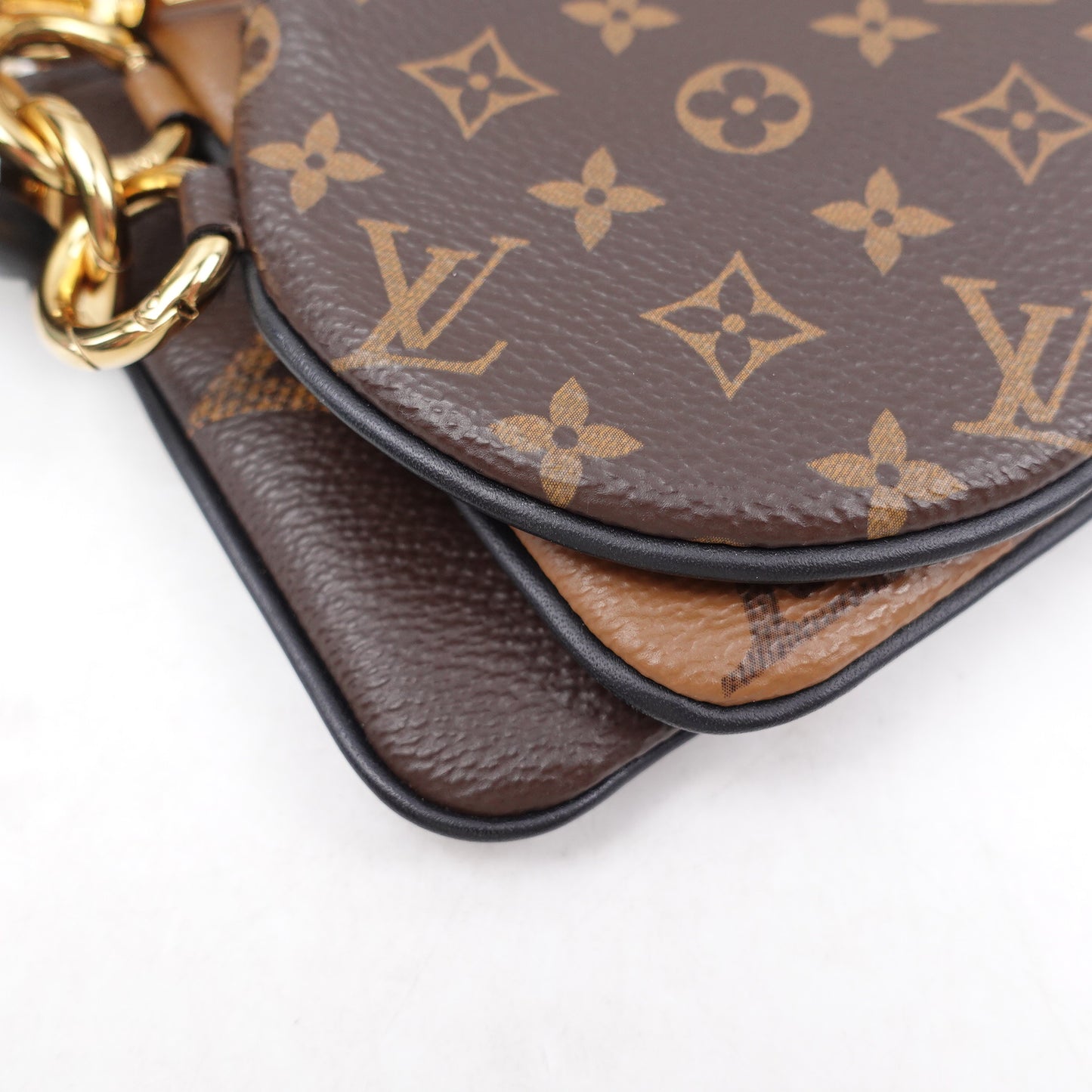 Pre-owned Louis Vuitton Trio Reverse Monogram Coated Canvas Clutch