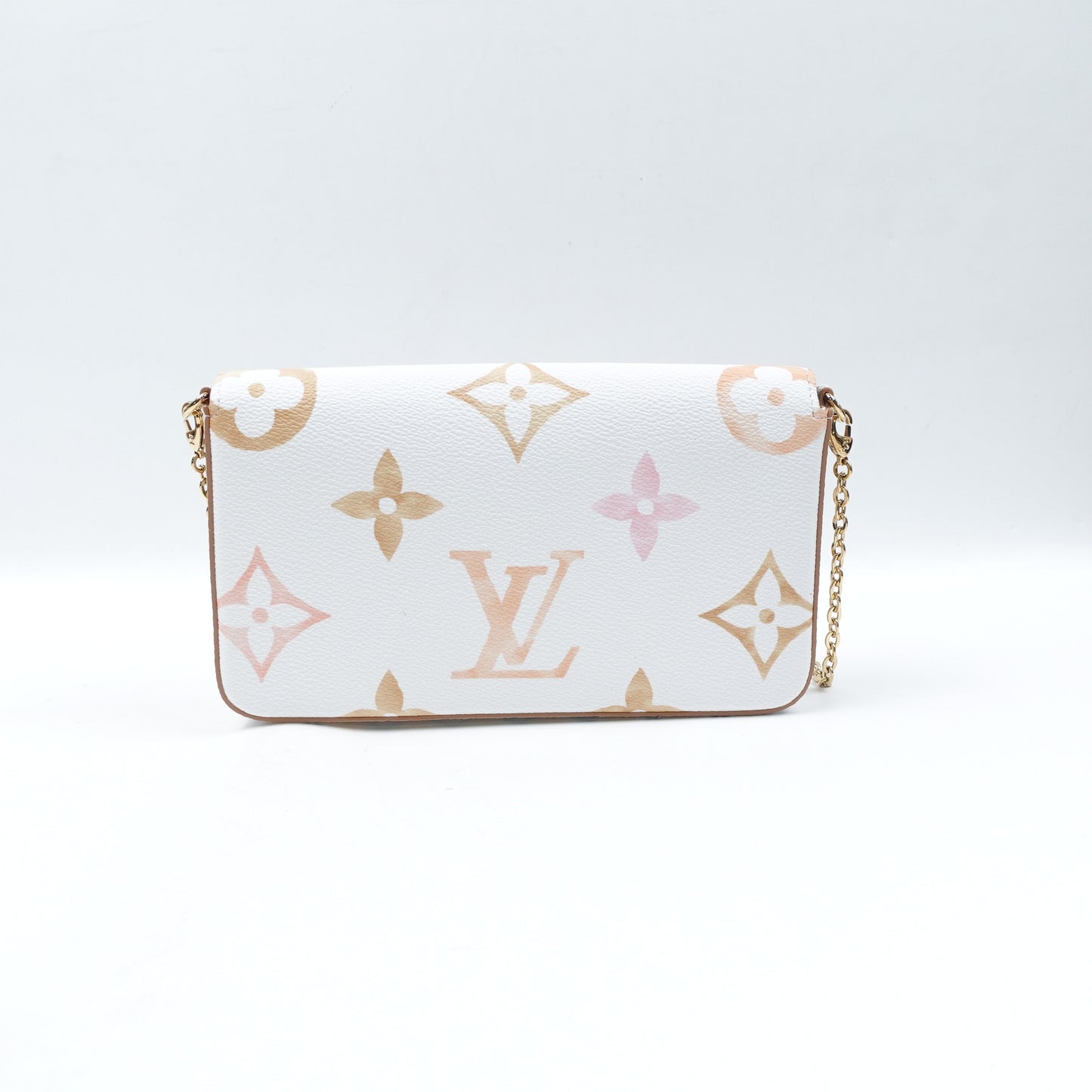Pre-Owned Louis Vuitton Pochette Felicie Monogram&White Coated Canvas Shoulder Bag