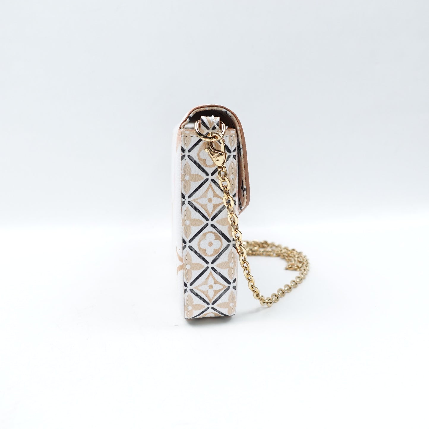 Pre-Owned Louis Vuitton Pochette Felicie Monogram&White Coated Canvas Shoulder Bag