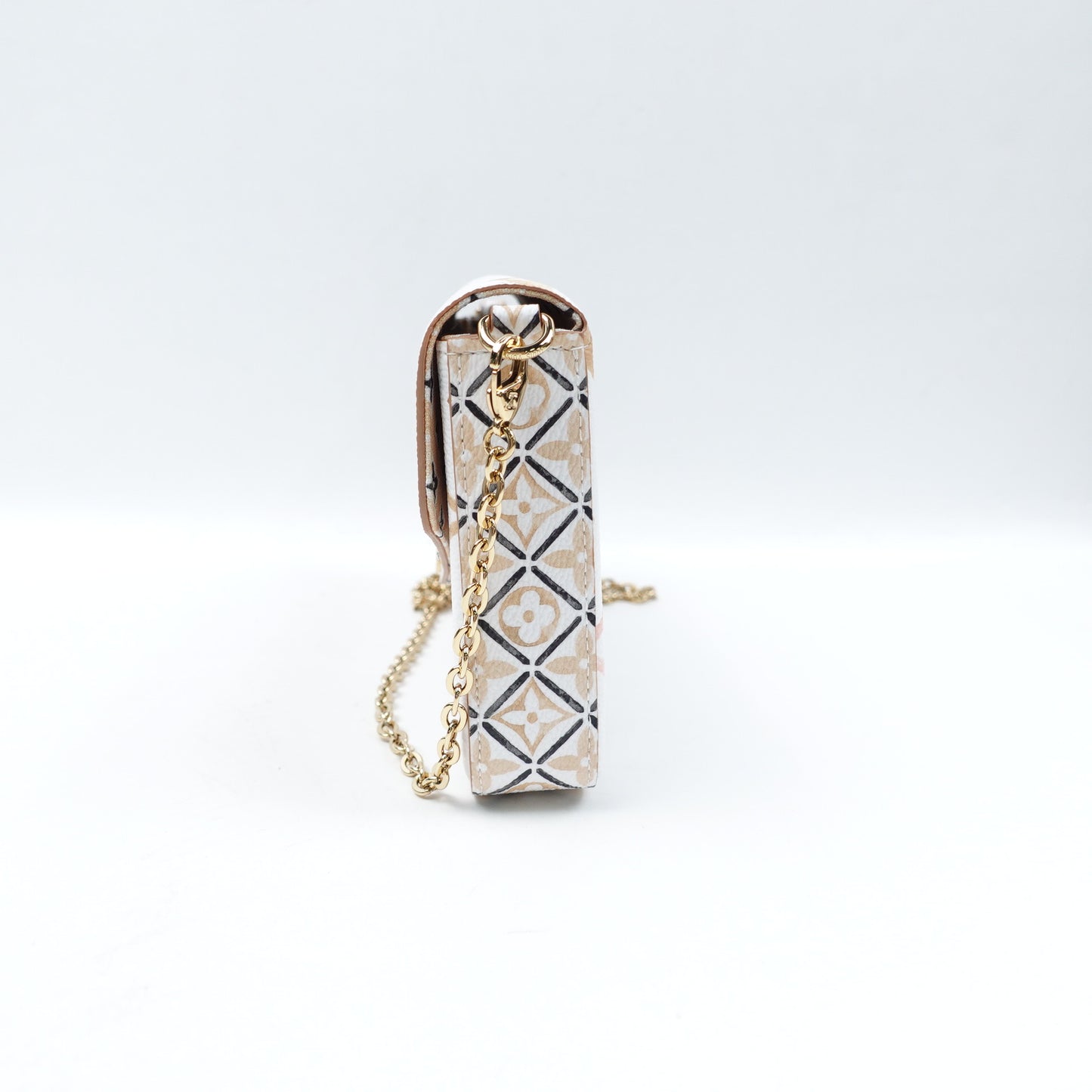 Pre-Owned Louis Vuitton Pochette Felicie Monogram&White Coated Canvas Shoulder Bag