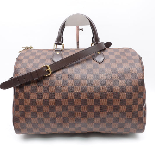 Pre-owned Louis Vuitton Speedy Bandoulière 30 Damier Ebene Coated Canvas Shoulder Bag