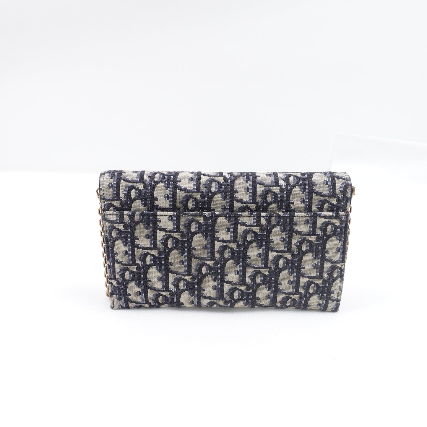 Pre-owned Dior Saddle Woc Oblique Blue Cancas Shoulder Bag