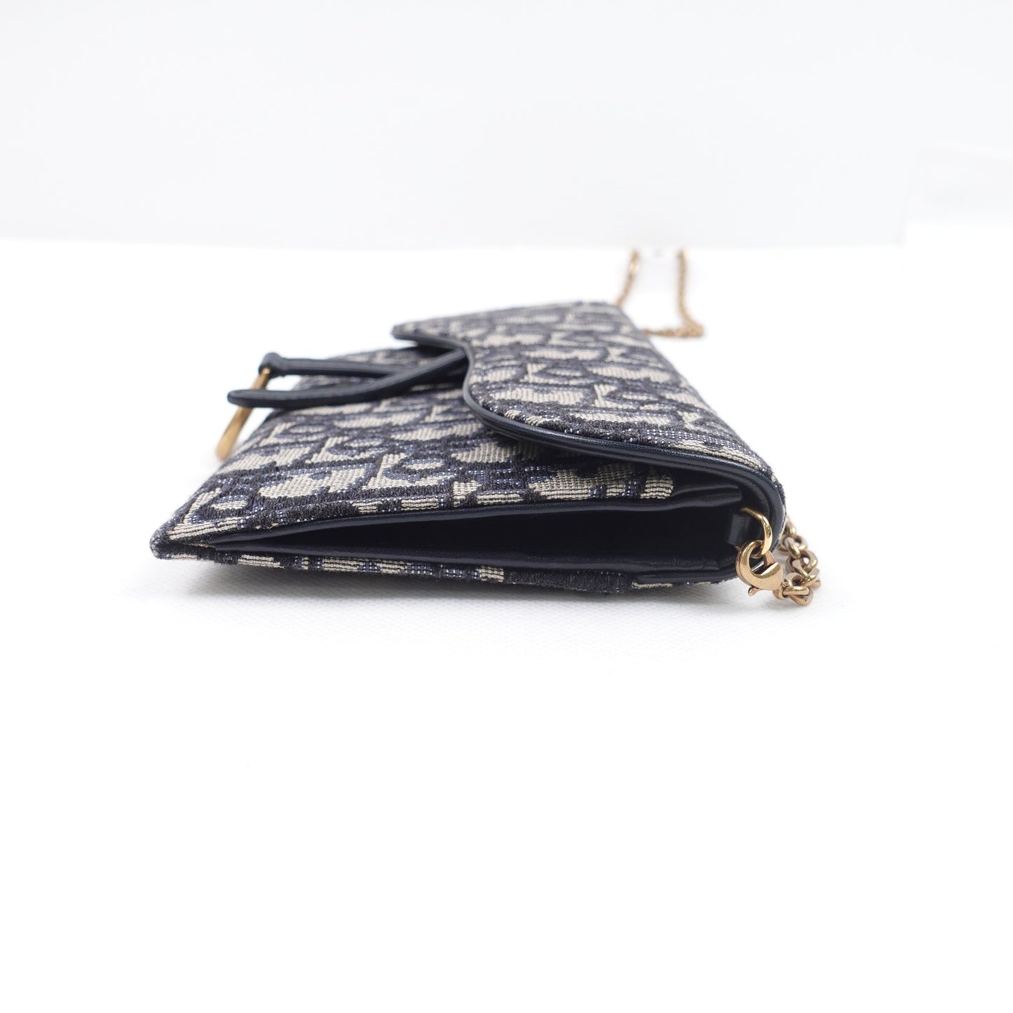 Pre-owned Dior Saddle Woc Oblique Blue Cancas Shoulder Bag