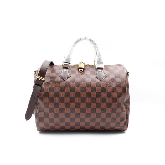 Pre-onwed Louis Vuitton Speedy 30 Damier Ebene Coated Canvas Shoulder Bag