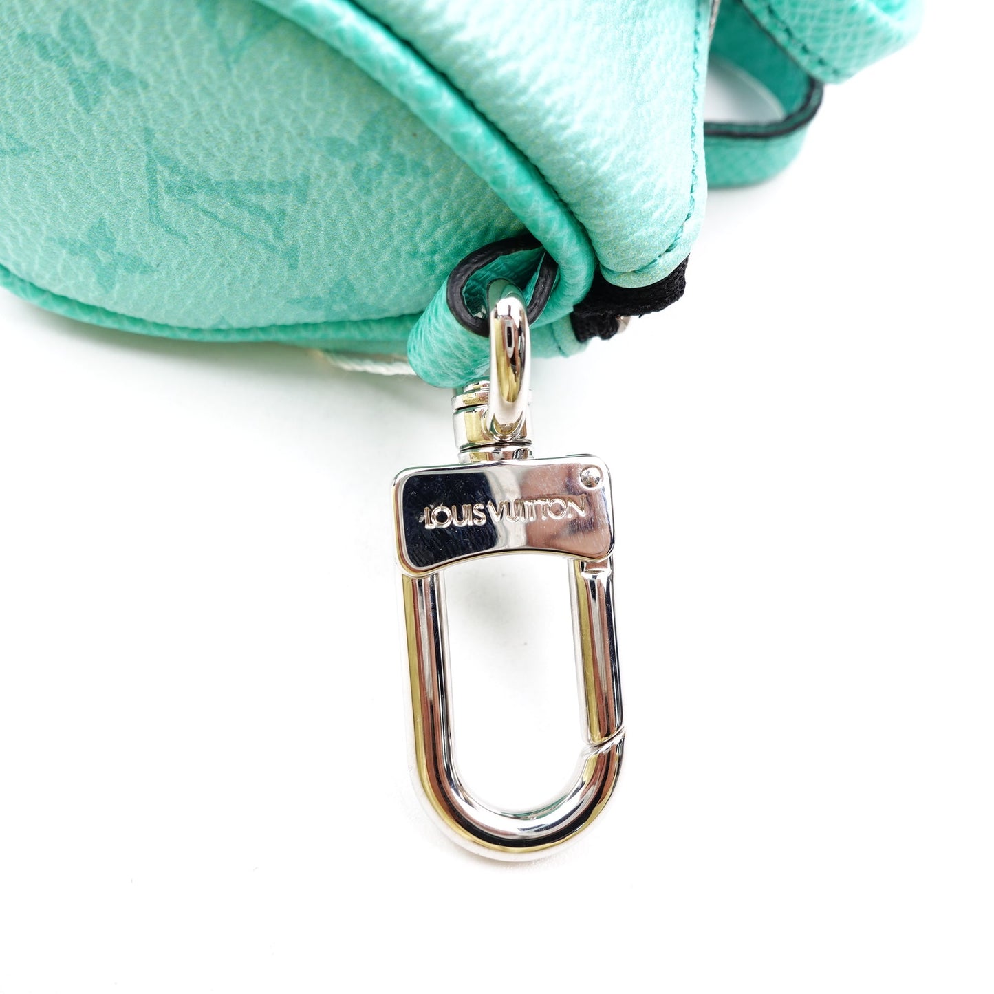 Pre-owned Louis Vuitton Keepall Mint Green Coated Canbas Bag Charm