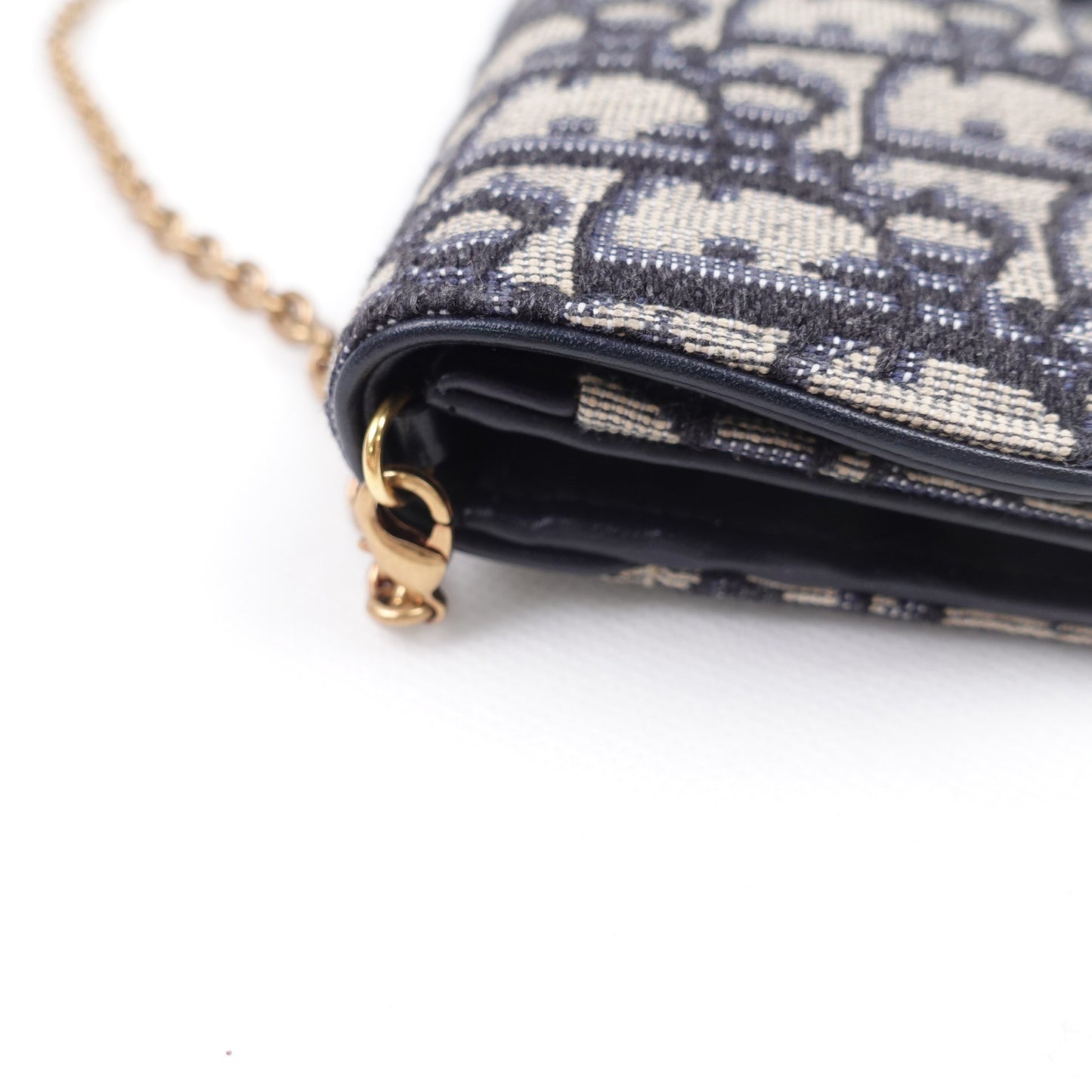 Pre-owned Dior Saddle Woc Oblique Blue Cancas Shoulder Bag
