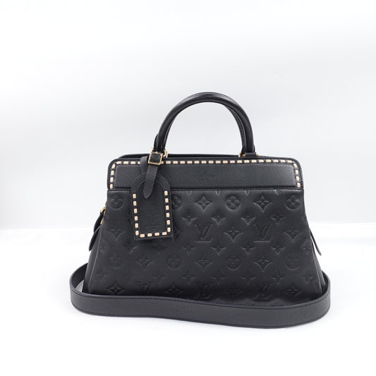 Pre-owned Louis Vuitton Vosges MM Black Calfskin Shoulder Bag
