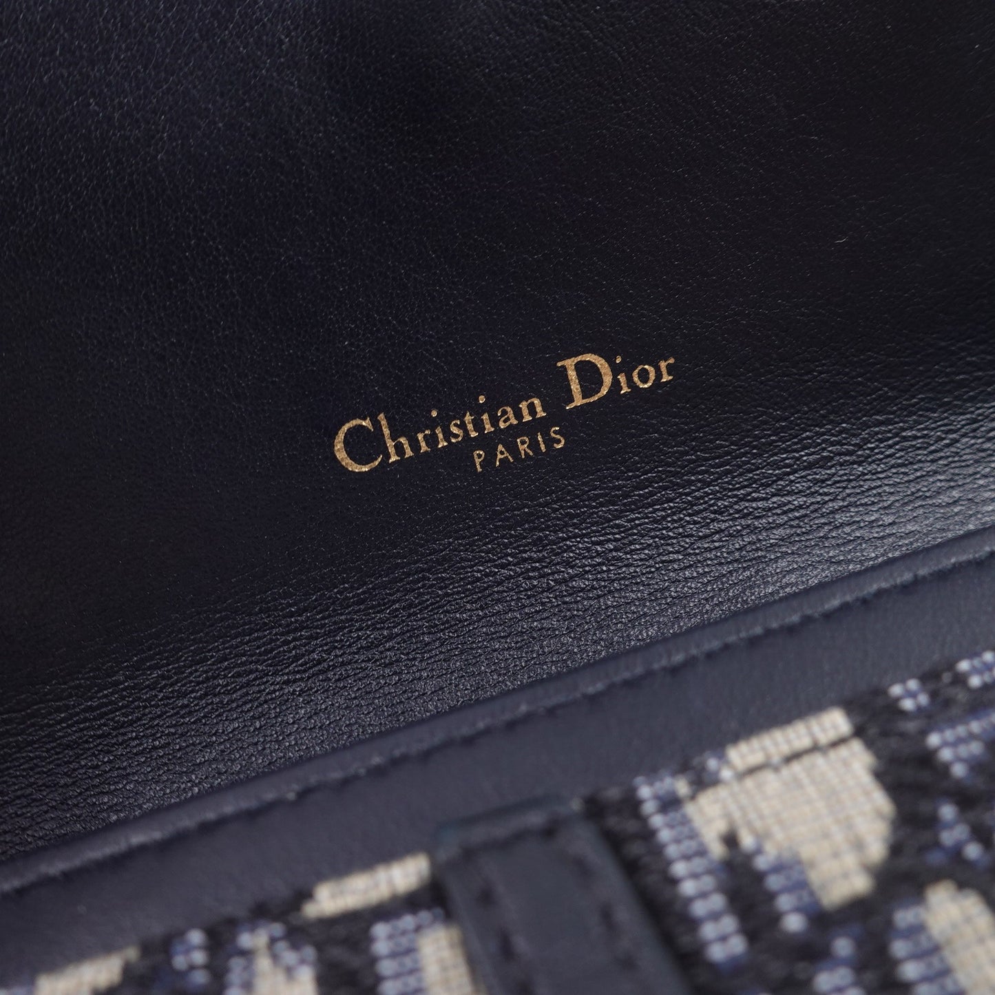Pre-owned Dior Saddle Woc Oblique Blue Cancas Shoulder Bag