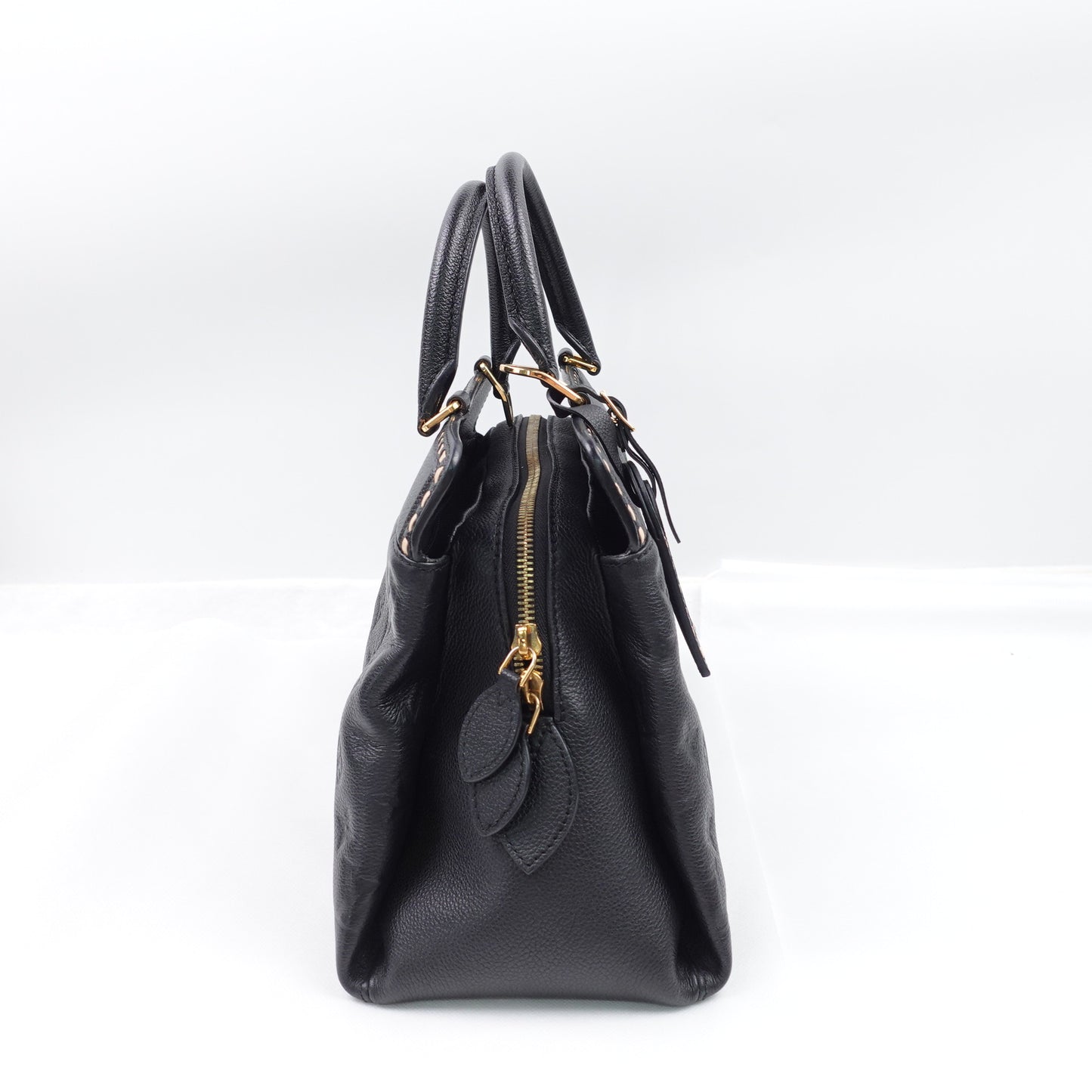 Pre-owned Louis Vuitton Vosges MM Black Calfskin Shoulder Bag