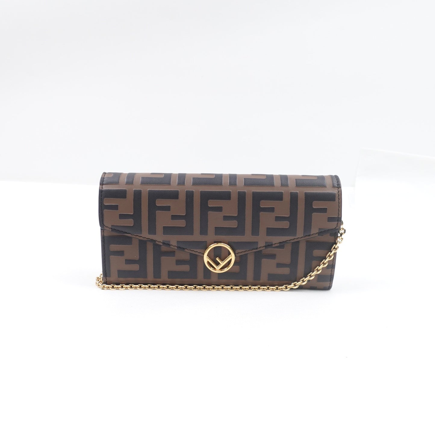 Pre-owned Fendi Kan IF Brown Calfskin Shoulder Bag T10293969