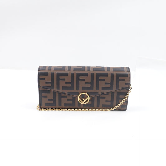 Pre-owned Fendi Kan IF Brown Calfskin Shoulder Bag T10293969