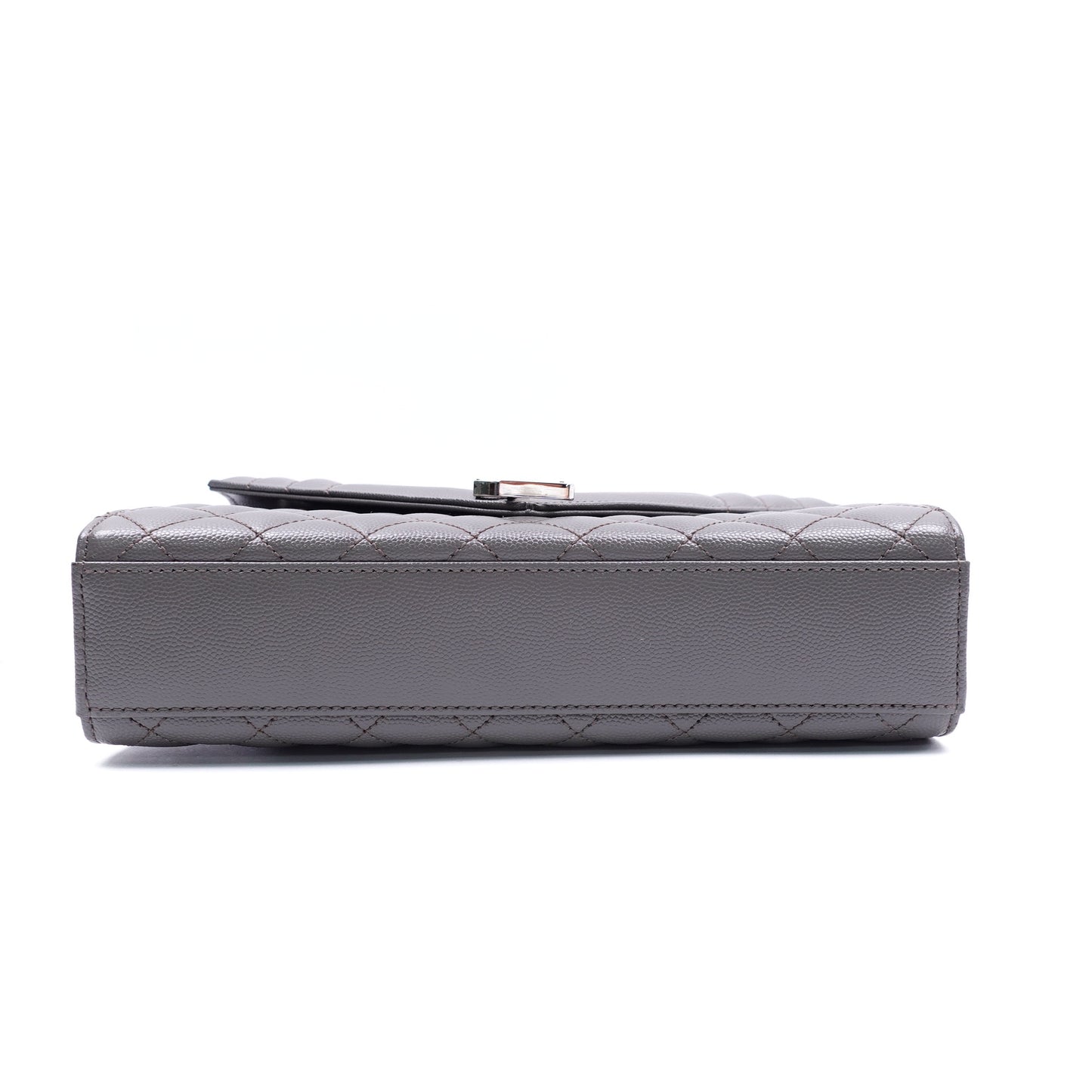 Pre-owned Saint Laurent Envelope Grey Calfskin Shoulder Bag