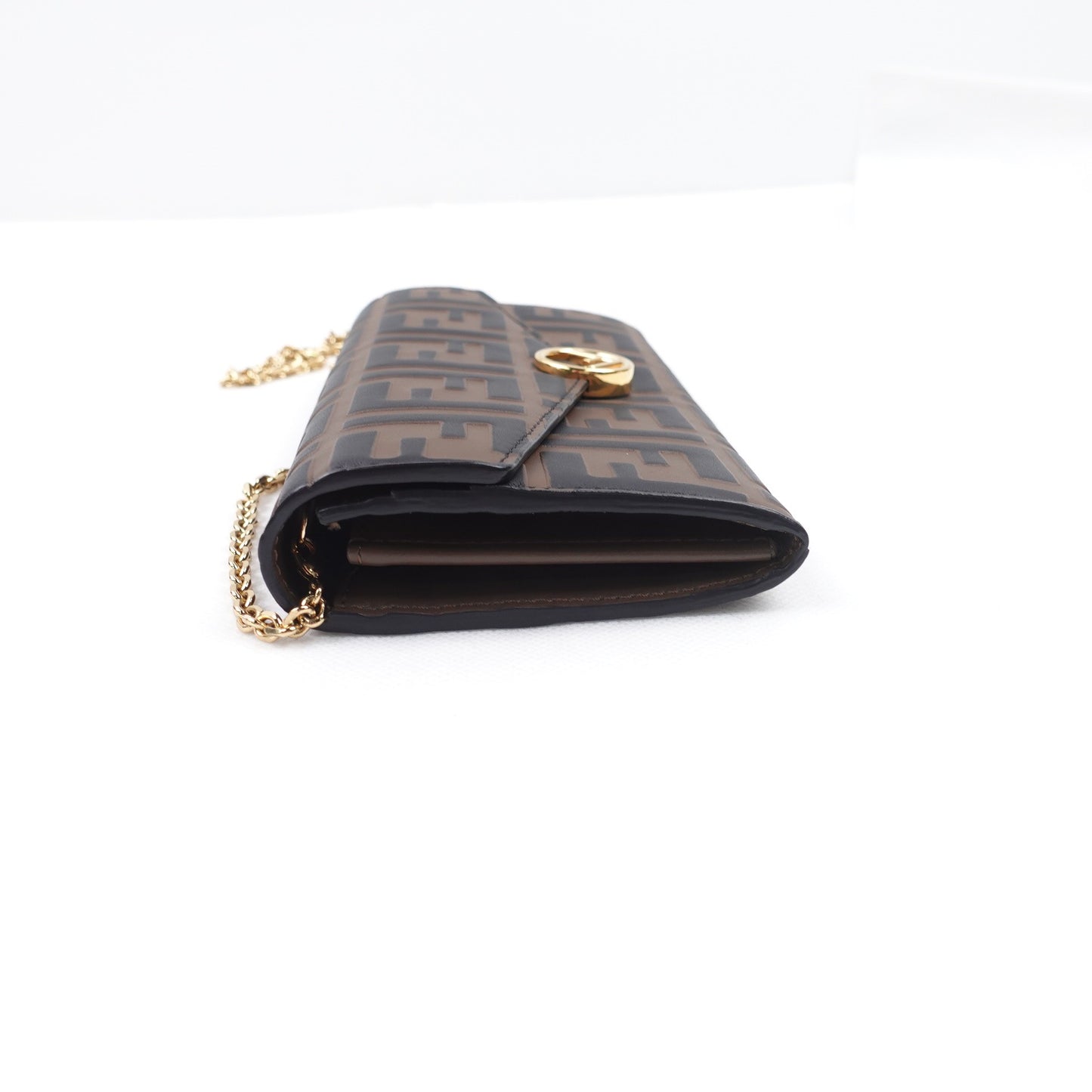 Pre-owned Fendi Kan IF Brown Calfskin Shoulder Bag T10293969