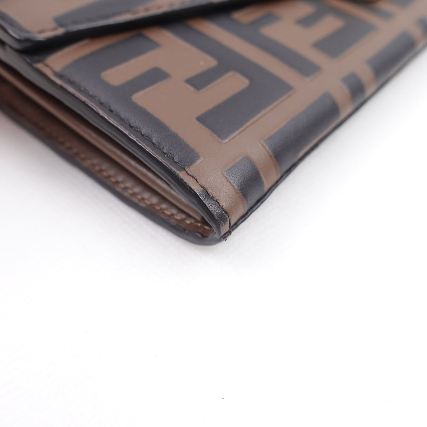 Pre-owned Fendi Kan IF Brown Calfskin Shoulder Bag T10293969