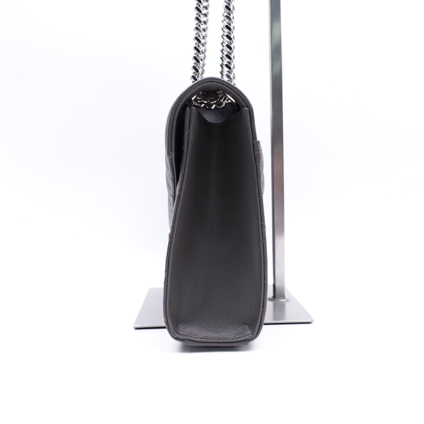 Pre-owned Saint Laurent Envelope Grey Calfskin Shoulder Bag
