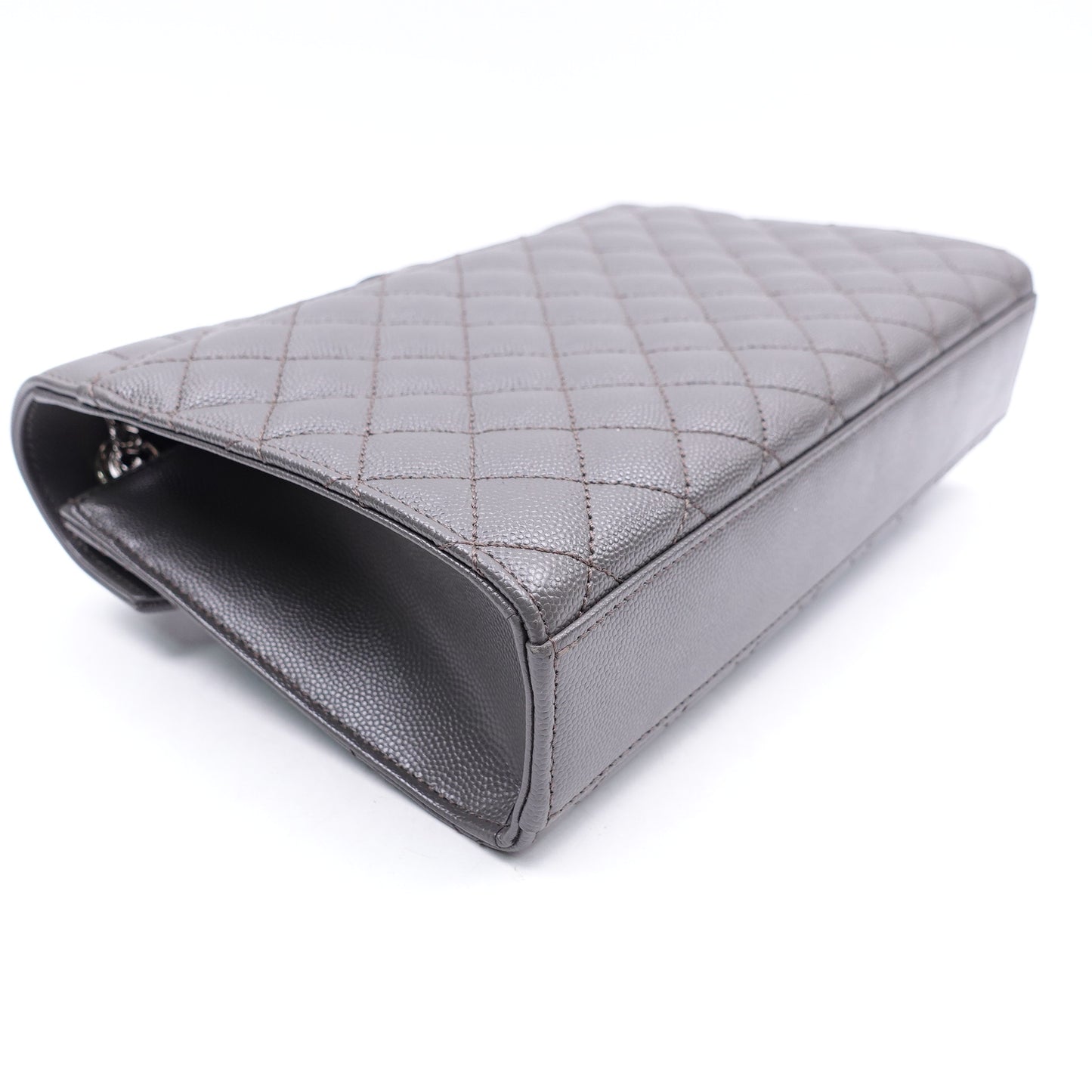 Pre-owned Saint Laurent Envelope Grey Calfskin Shoulder Bag