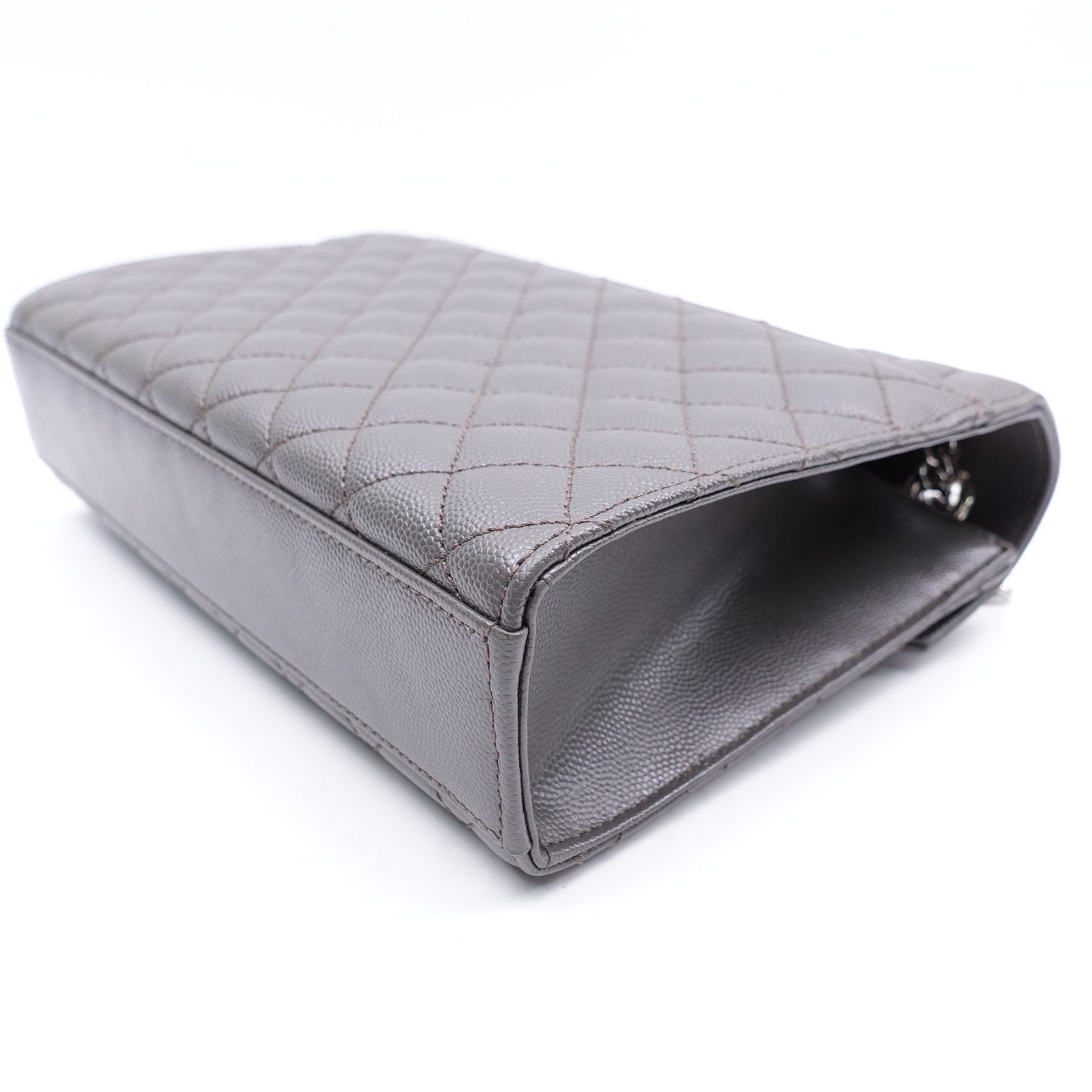 Pre-owned Saint Laurent Envelope Grey Calfskin Shoulder Bag