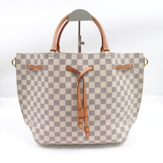 Pre-owned Louis Vuitton Girolata Damier Azur Coated Canvas Tote Bag