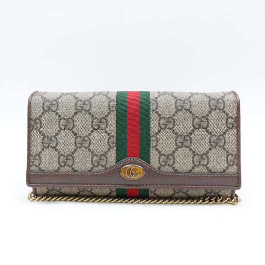 Pre-Owned Gucci Ophidia Monogram&Calfskin Coated Canvas Shoulder Bag